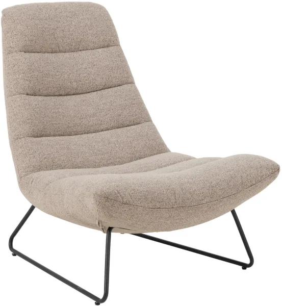 ACT NORDIC Milford Loungesessel - beiger Stoff und schwarzes Metall